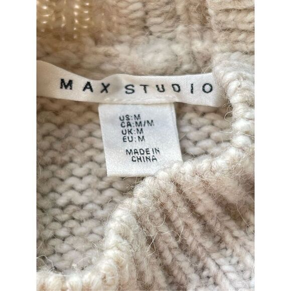 S2 Max Studio Oatmeal‎ Cozy Sweater Size Medium Alpaca Wool Blend - Picture 7 of 7